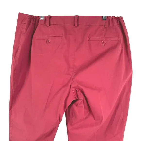 Talbots Heritage Cropped Ankle Pants 20W Red Cotton‎ Spandex NWT PT-2641 - Picture 5 of 14